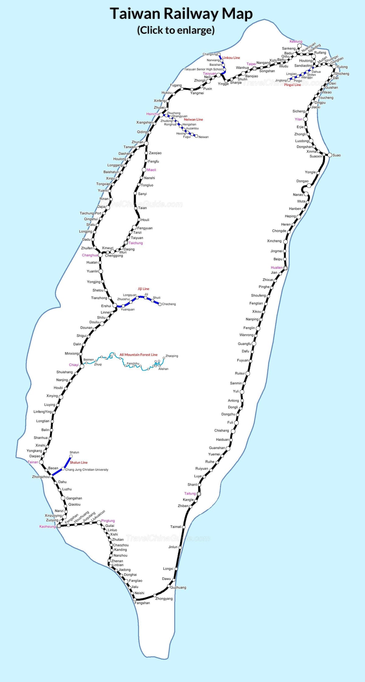 রেল ম্যাপ, তাইওয়ান