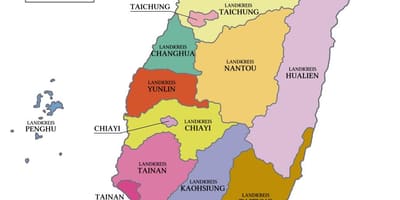 মানচিত্র এর তাইওয়ান, প্রদেশ