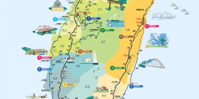 সাইক্লিং প্রায় Taiwan রোড বাইকিং মানচিত্র